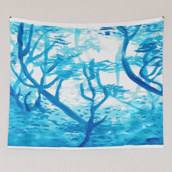 Item preview, 004 Abstract Blue Jungle - Eco Forest Forms designed and sold by FrenkyTank.