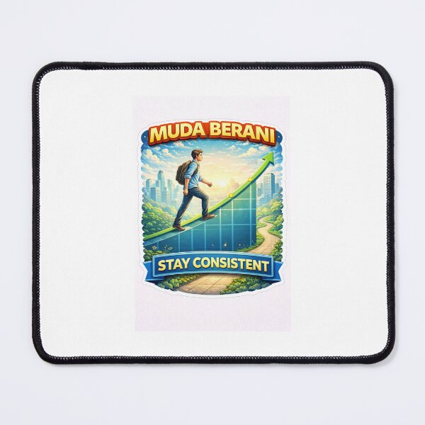 Item preview, Muda Berani Stay Consistent Sticker – Discipline Over Motivation, Growth Mindset, Success Journey, Daily Progress Motivation designed and sold by Wander Pop Studio.