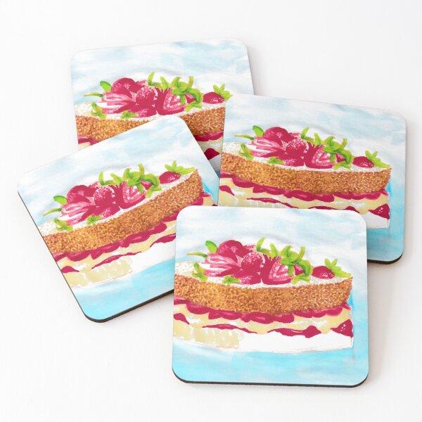 Item preview, 008 Strawberry Cake - Colorful Food Art designed and sold by FrenkyTank.