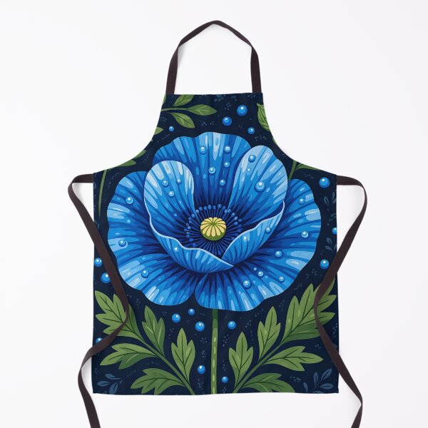 Item preview, Dark indigo blue poppy covered in water droplets designed and sold by Ponted.