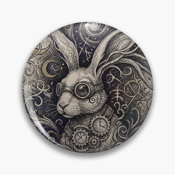 Item preview, Mystical Steampunk Rabbit with Cosmic Patterns designed and sold by NecroScrolls.