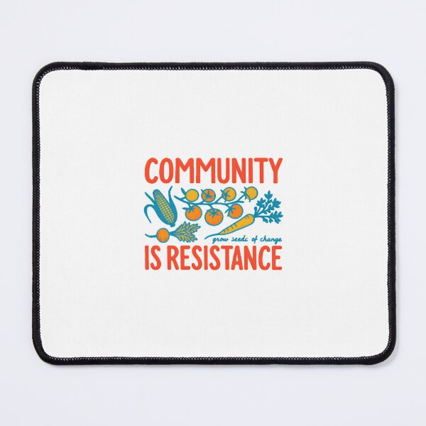 Item preview, Community Is Resistance Garden Illustration — Grow Seeds of Change Retro Typography designed and sold by Colorful-Garden.