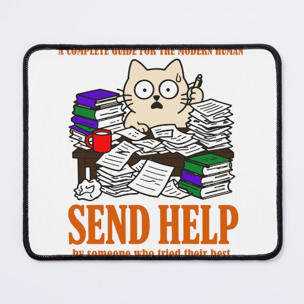 Item preview, Send Help — 1970s Vintage Self-Help Book Parody Overwhelmed Cat designed and sold by Mdozet.