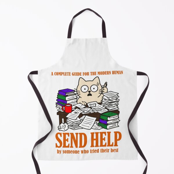 Item preview, Send Help — 1970s Vintage Self-Help Book Parody Overwhelmed Cat designed and sold by Mdozet.