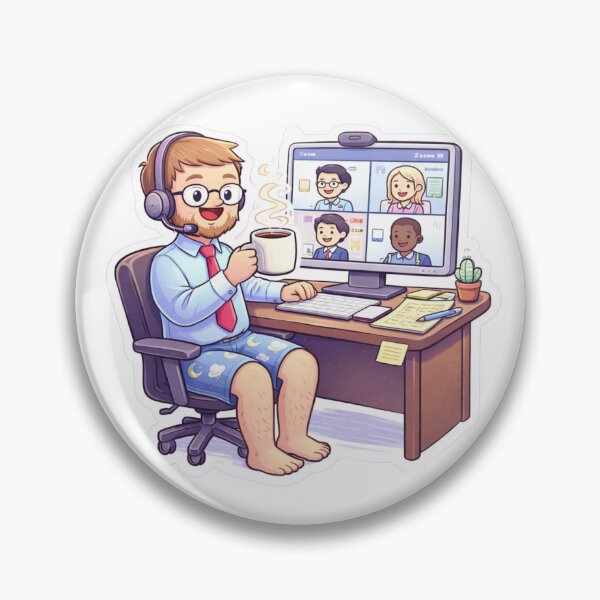 Item preview, Funny Work From Home Meeting Pajamas Relatable Sticker designed and sold by Dasts Cart.