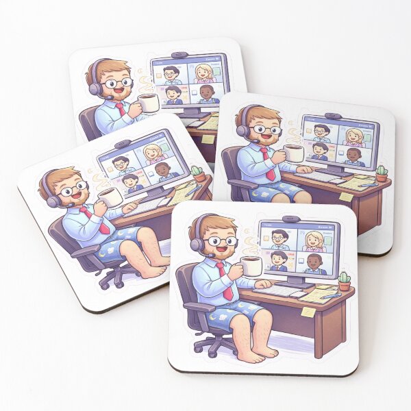 Item preview, Funny Work From Home Meeting Pajamas Relatable Sticker designed and sold by Dasts Cart.