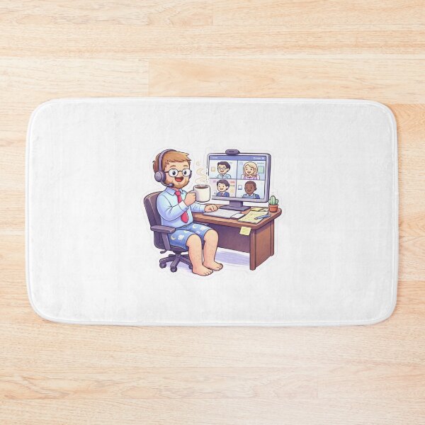 Item preview, Funny Work From Home Meeting Pajamas Relatable Sticker designed and sold by Dasts Cart.