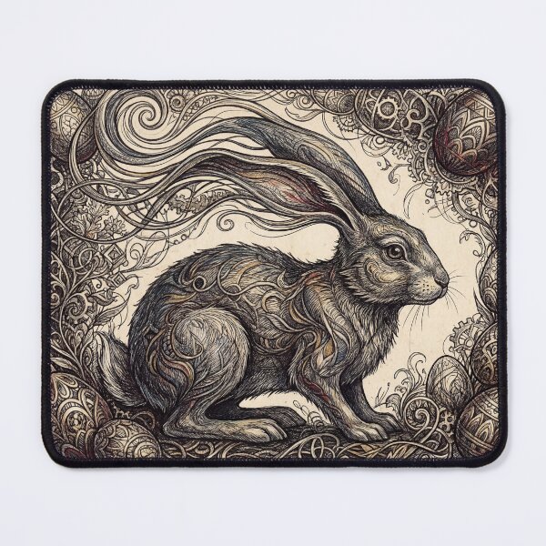 Item preview, Vintage Easter Rabbit with Ornamental Eggs designed and sold by NecroScrolls.