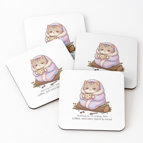 Item preview, Lazy Cozy Cat Drinking Coffee designed and sold by bivetTshirt.