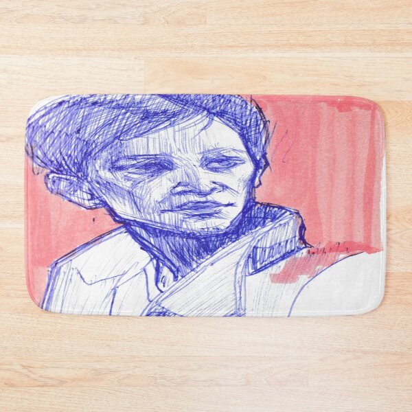 Item preview, 028 Blue Woman Portrait Orange Background designed and sold by FrenkyTank.