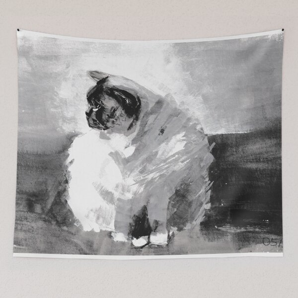 Item preview, 029 Cat Gray Black White designed and sold by FrenkyTank.