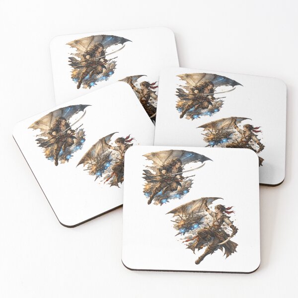 Item preview, Sky Reaver Duo – Fantasy Airship Warrior Stickers designed and sold by bubuandfriends.