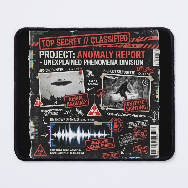 Item preview, Classified Files – Anomaly Report | UFO, Bigfoot & Conspiracy Design designed and sold by PLUSHIWORLDtm.
