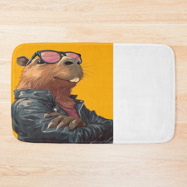 Item preview, Cool Capybara Sunglasses Leather Jacket Animal designed and sold by NicolasGlowArt.
