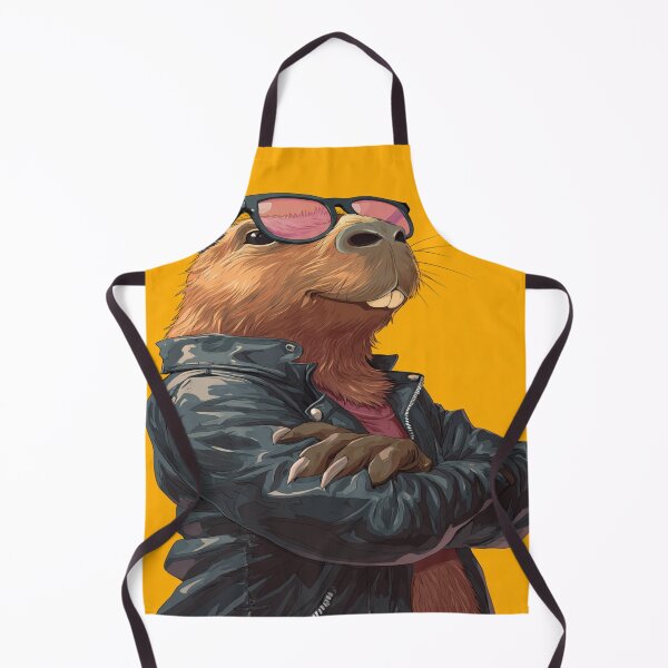 Item preview, Cool Capybara Sunglasses Leather Jacket Animal designed and sold by NicolasGlowArt.