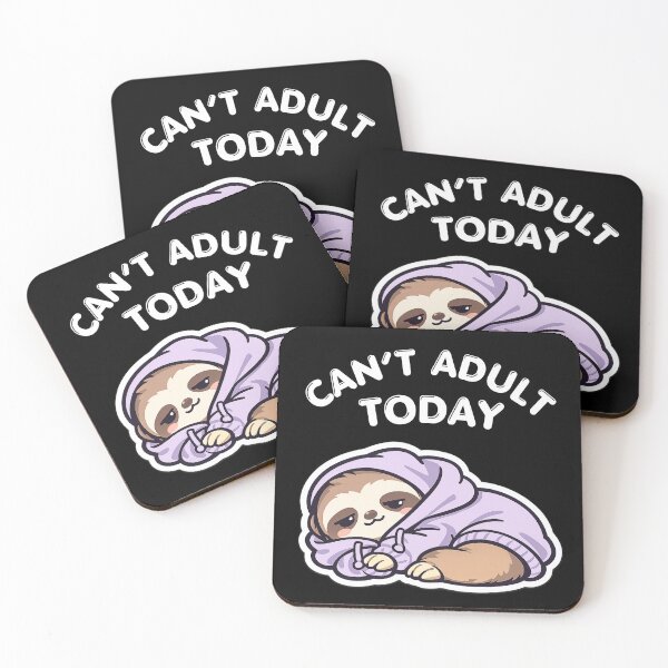 Item preview,  Can’t Adult Today Lazy Sloth Aesthetic – Funny Introvert Mood, Antisocial Cozy Sloth Meme, Tired Hoodie Sloth Vibe designed and sold by Ladys-Gents.