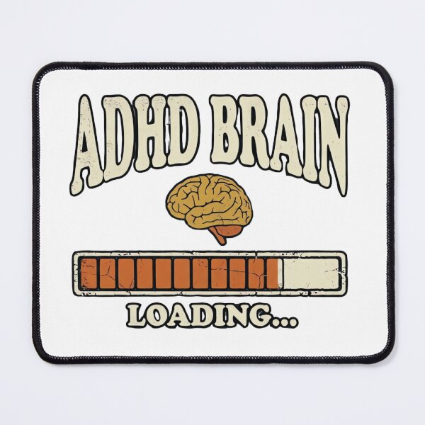 Item preview, ADHD Brain Loading Vintage Retro Typography T-Shirt Design designed and sold by urbinet.