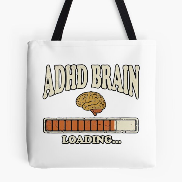 Item preview, ADHD Brain Loading Vintage Retro Typography T-Shirt Design designed and sold by urbinet.
