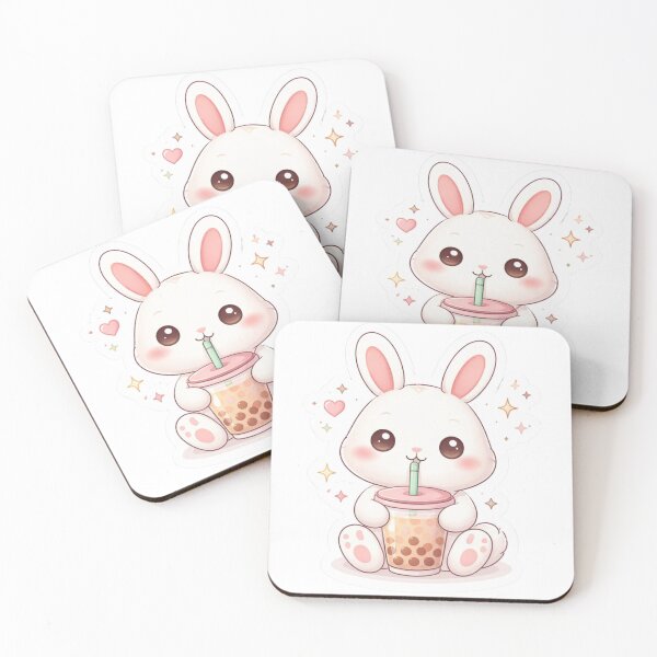 Item preview, Kawaii Bunny Boba Tea Cute Rabbit Pastel Sticker designed and sold by Dasts Cart.