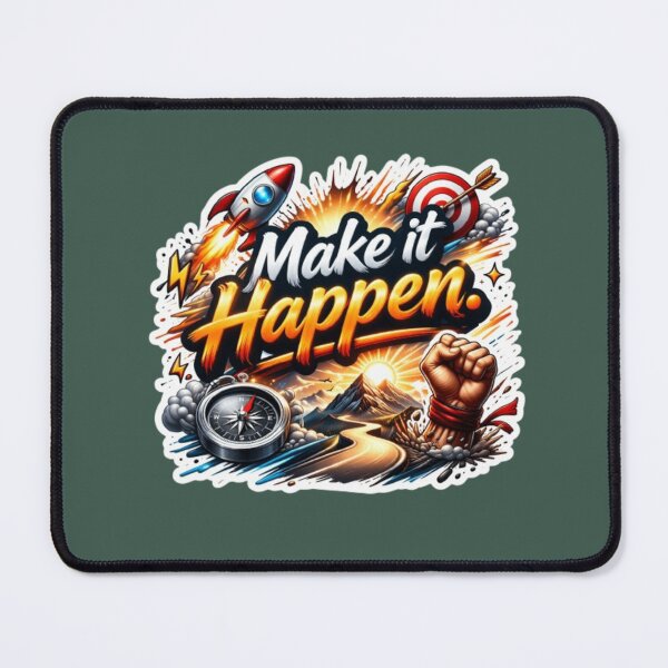 Item preview, Make It Happen Sticker – Motivational Quote Realistic Design Hustle Success Mindset designed and sold by Trigart-art.