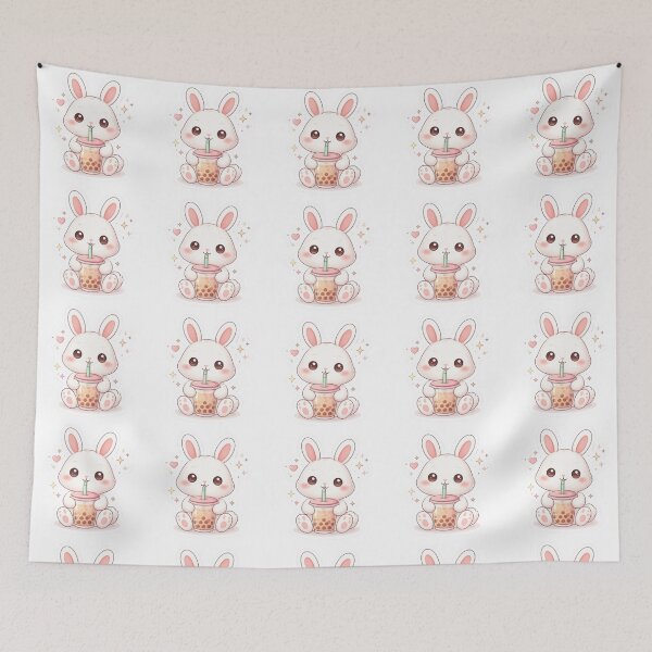 Item preview, Kawaii Bunny Boba Tea Cute Rabbit Pastel Sticker designed and sold by Dasts Cart.