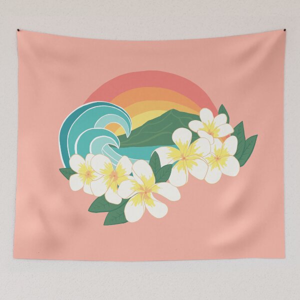 Item preview, Retro Plumeria Wave designed and sold by JulesGoyco.