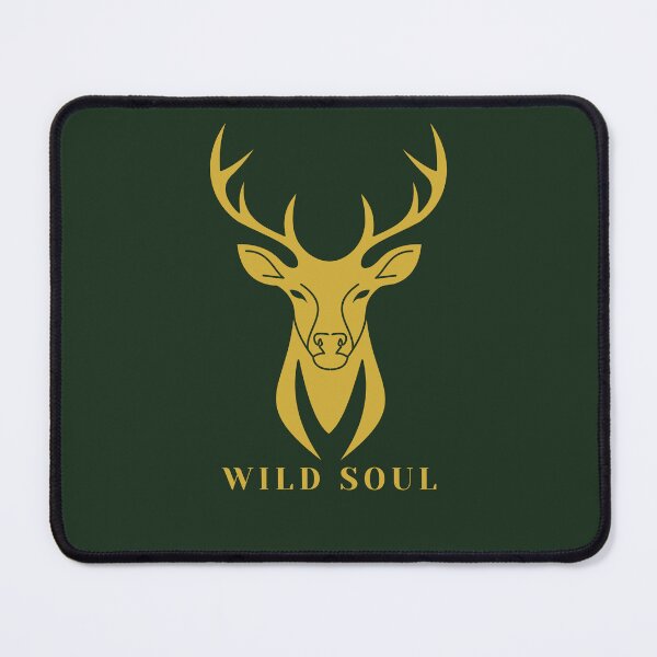 Item preview, Wild Soul Gold Stag Forest Green Nature Design designed and sold by Slow Vibes Designs.