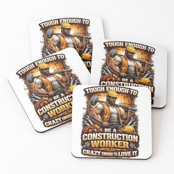 Item preview, Tough Enough To Be A Construction Worker Crazy Enough To Love It Funny Builder Vintage Design designed and sold by Nixora.