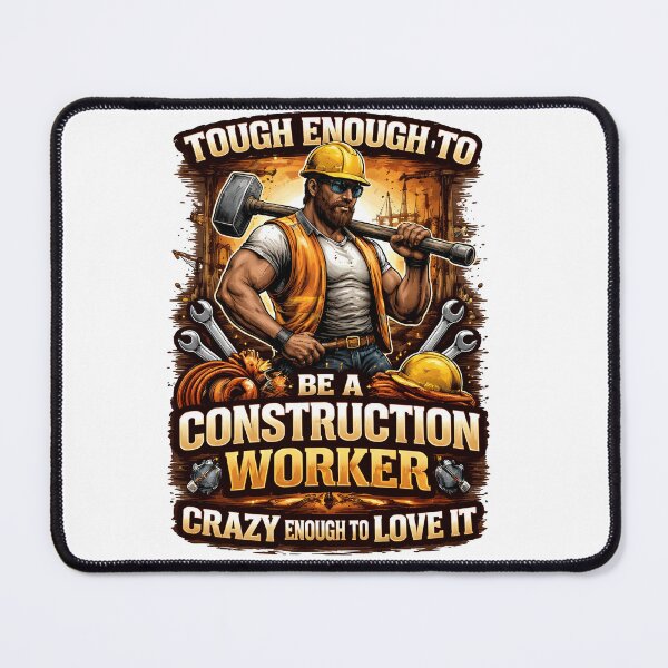 Item preview, Tough Enough To Be A Construction Worker Crazy Enough To Love It Funny Builder Vintage Design designed and sold by Nixora.