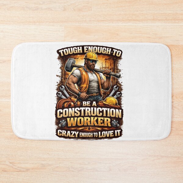 Item preview, Tough Enough To Be A Construction Worker Crazy Enough To Love It Funny Builder Vintage Design designed and sold by Nixora.