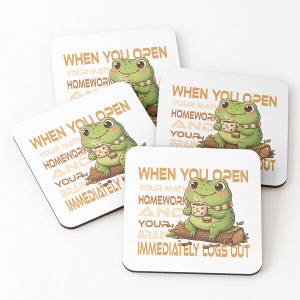 Item preview, Funny Math Homework Frog Meme | Brain Logs Out Cute Frog Coffee Design designed and sold by bivetTshirt.