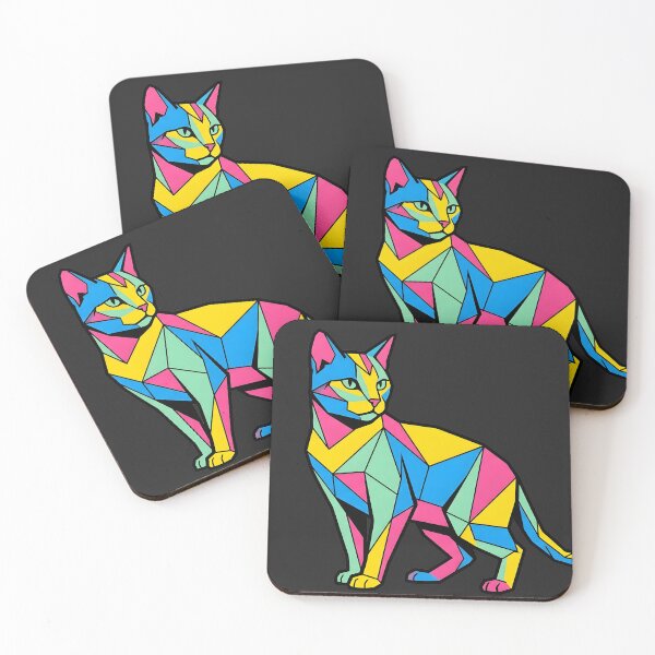 Item preview, Colorful Geometric Low Poly Pop Art Cat Illustration designed and sold by WalterAdd.