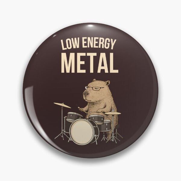 Item preview, Low Energy Metal Capybara Funny Drummer Meme Lazy Music Humor T-Shirt designed and sold by HOUSE OF TIST.