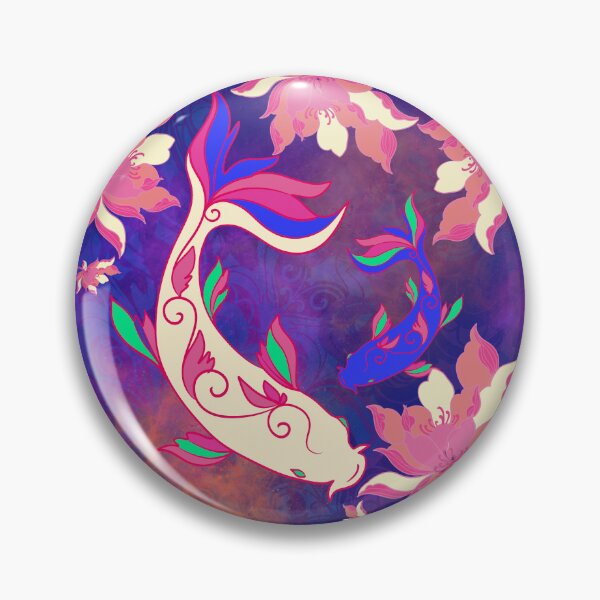 Item preview, Cosmic Koi Carp – Floral Dance on a Galaxy Background designed and sold by Herami.
