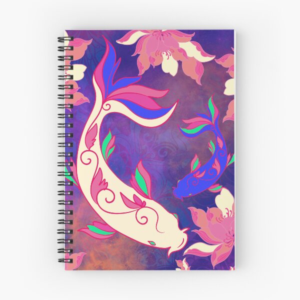 Item preview, Cosmic Koi Carp – Floral Dance on a Galaxy Background designed and sold by Herami.