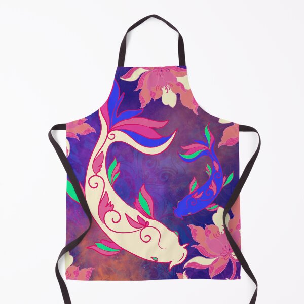 Item preview, Cosmic Koi Carp – Floral Dance on a Galaxy Background designed and sold by Herami.