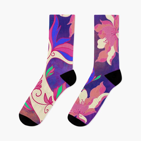 Item preview, Cosmic Koi Carp – Floral Dance on a Galaxy Background designed and sold by Herami.