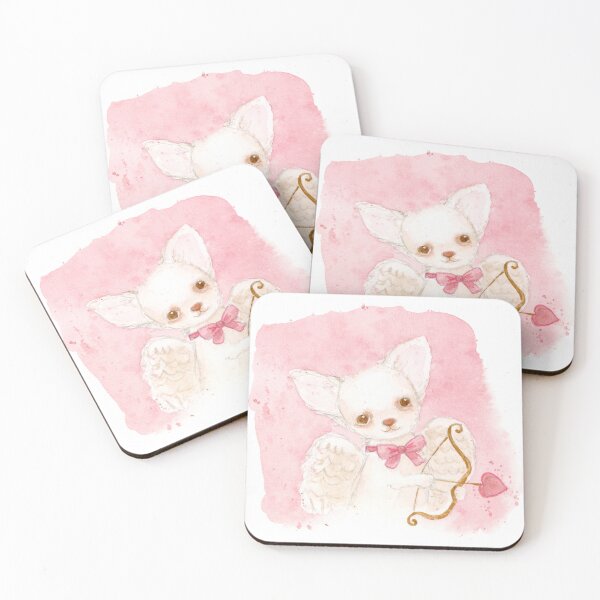 Item preview, Cute white chihuahua dressed as Cupid for Valentine's Day designed and sold by Chihuahuapaintr.
