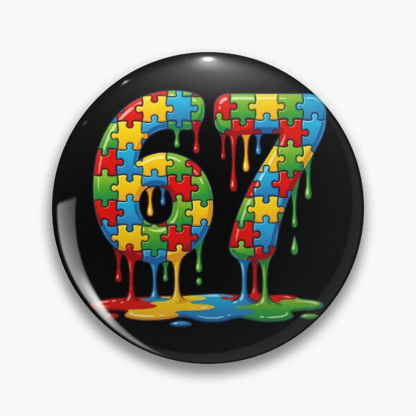Item preview, 67 Number Melting Puzzle - Autism Awareness Graphic Art designed and sold by haitrieuic96.
