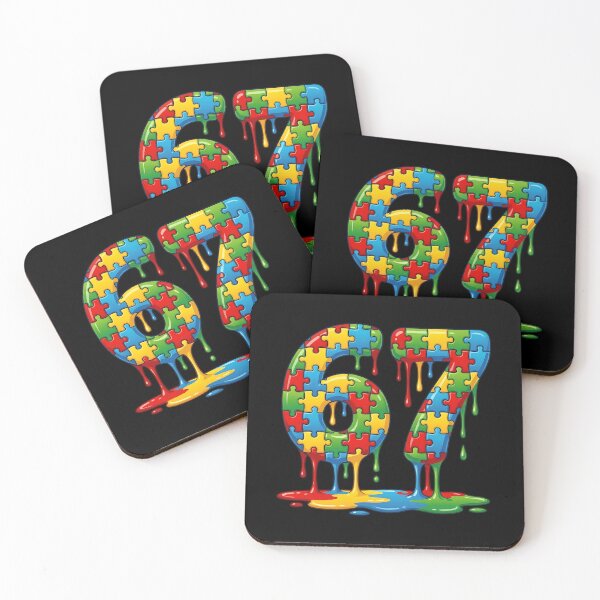 Item preview, 67 Number Melting Puzzle - Autism Awareness Graphic Art designed and sold by haitrieuic96.