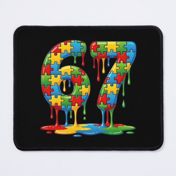 Item preview, 67 Number Melting Puzzle - Autism Awareness Graphic Art designed and sold by haitrieuic96.