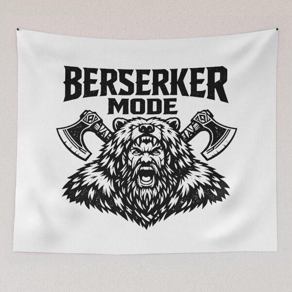 Item preview, Berserker Mode Viking T-Shirt – Norse Warrior Bear Helmet, Double Axe Nordic Design designed and sold by R3X .