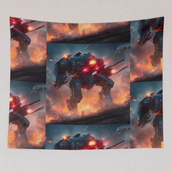 Item preview, Heavy Armored Battle Mech in Fiery War Zone designed and sold by MouradStudio.