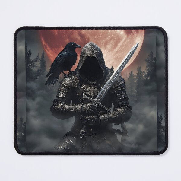 Item preview, Hooded Armored Warrior and Raven under Blood Moon designed and sold by MouradStudio.