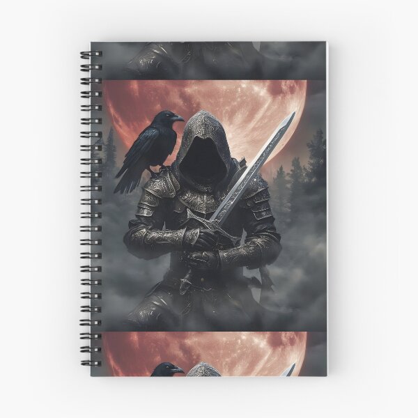 Item preview, Hooded Armored Warrior and Raven under Blood Moon designed and sold by MouradStudio.