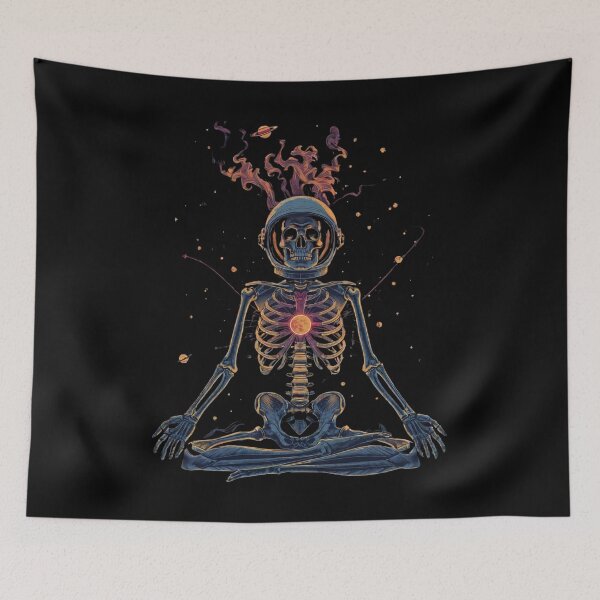 Item preview, Meditating Astronaut Skeleton With Solar Heart Design designed and sold by VantagePrints.