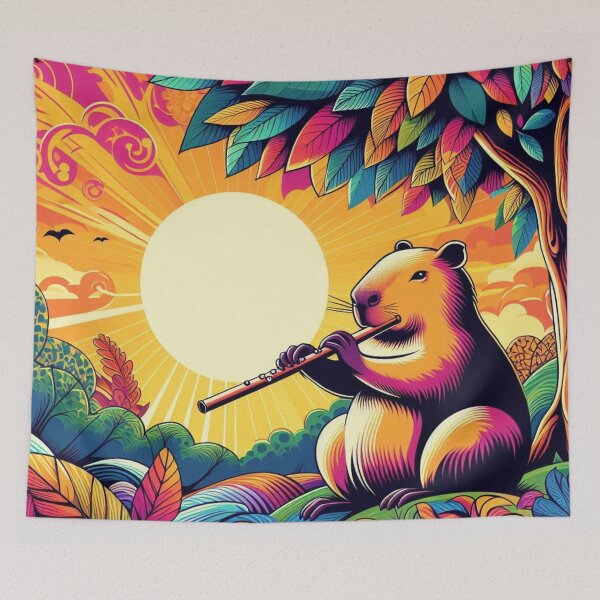 Item preview, "Psychedelic Capybara Flute" designed and sold by Dogandesighn.