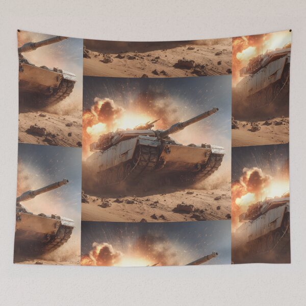 Item preview, Desert Warfare Main Battle Tank with Fiery Explosion designed and sold by MouradStudio.