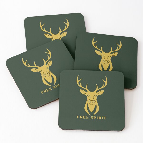 Artikelvorschau, Free Spirit Gold Hirschwaldgrün Naturdesign entworfen und verkauft von Slow Vibes Designs.