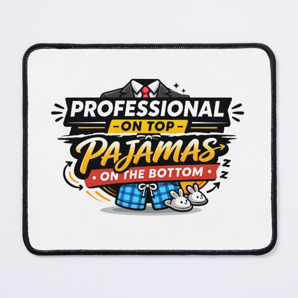Item preview, Funny Work From Home Design – Professional on Top Pajamas on the Bottom, Remote Work Humor, Zoom Meeting Joke, Digital Nomad Funny Sticker designed and sold by ZYNORAworld.